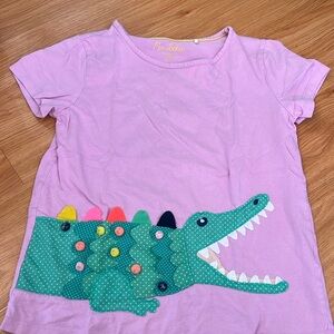 Mini Boden 11-12 Alligator  Appliqué Boucle Detail purple T-Shirt